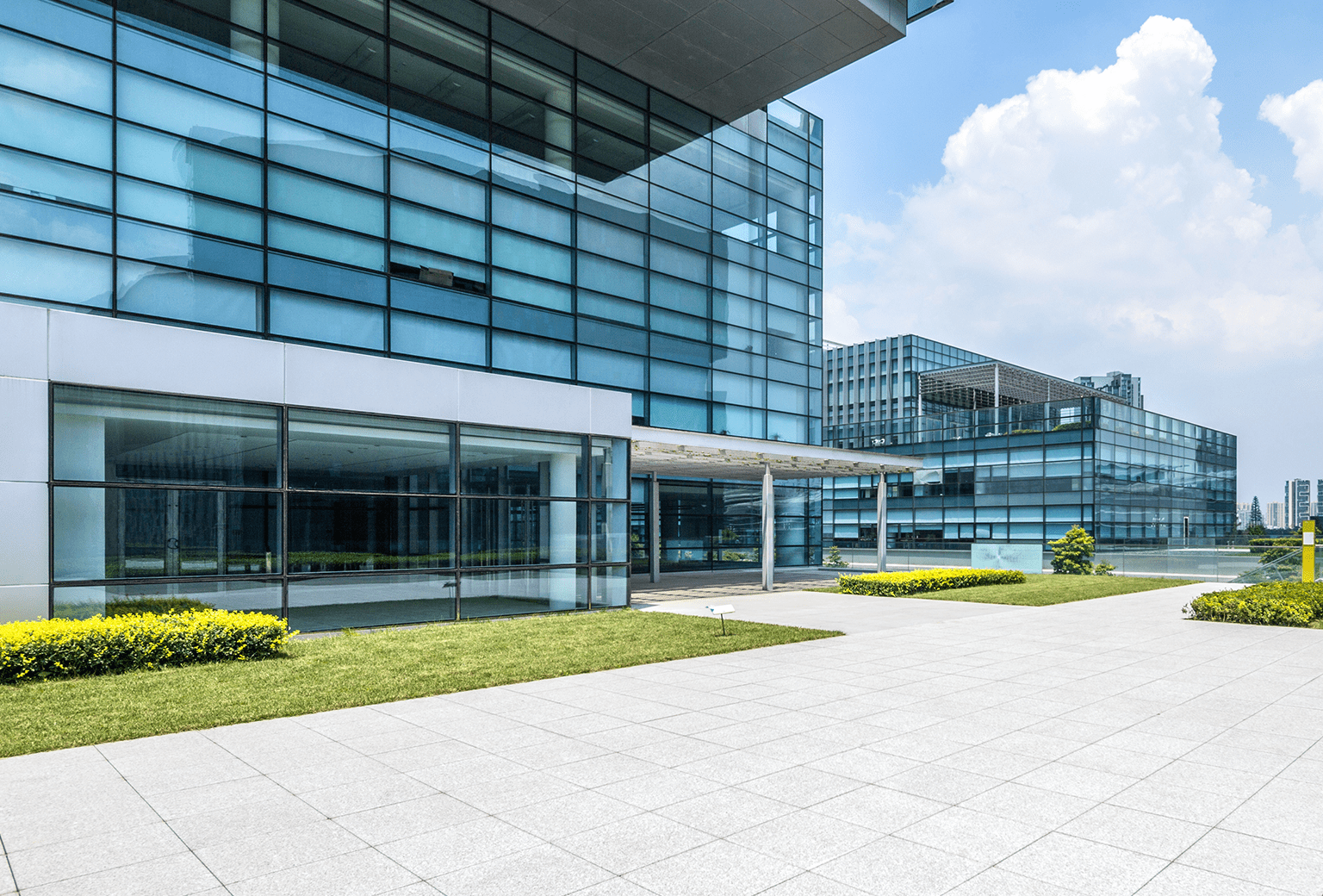 Modern glass office building