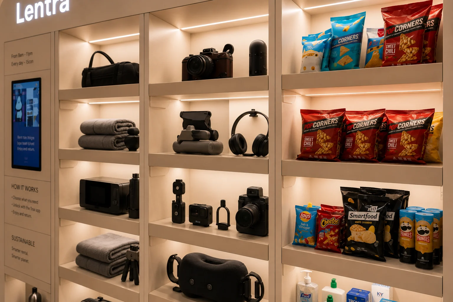 Close-up of products inside the Lentra hub
