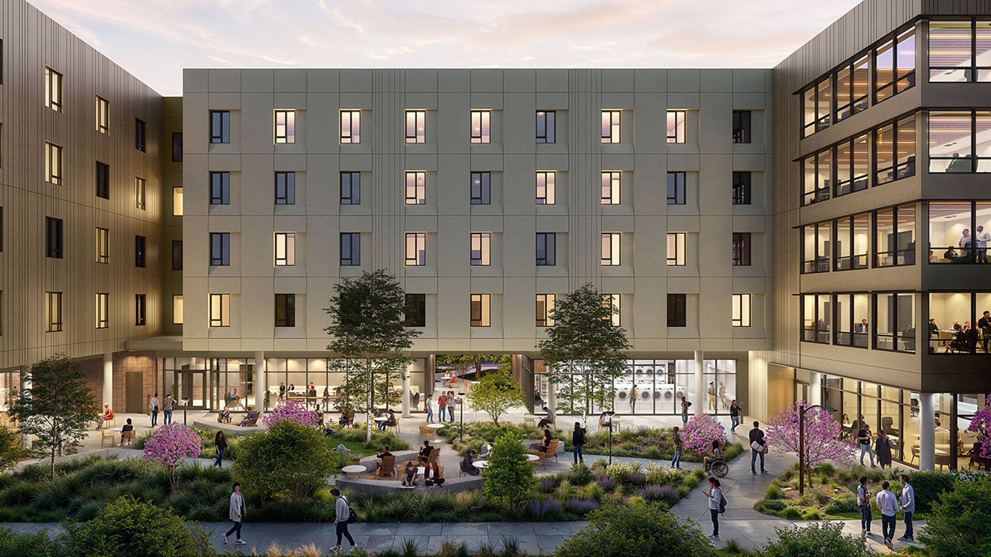 Student housing courtyard